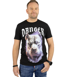 Męski t-shirt koszulka krótki rękaw z nadukiem z psem