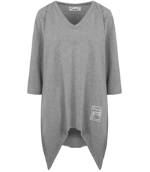 Oversize sweatshirt blouse with asymmetric bottom