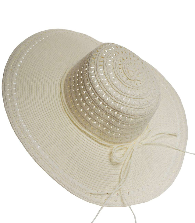 Elegant women's openwork straw hat