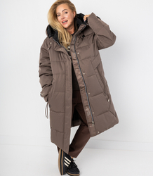 Long winter quilted coat SUZANA warm jacket PLUS SIZE
