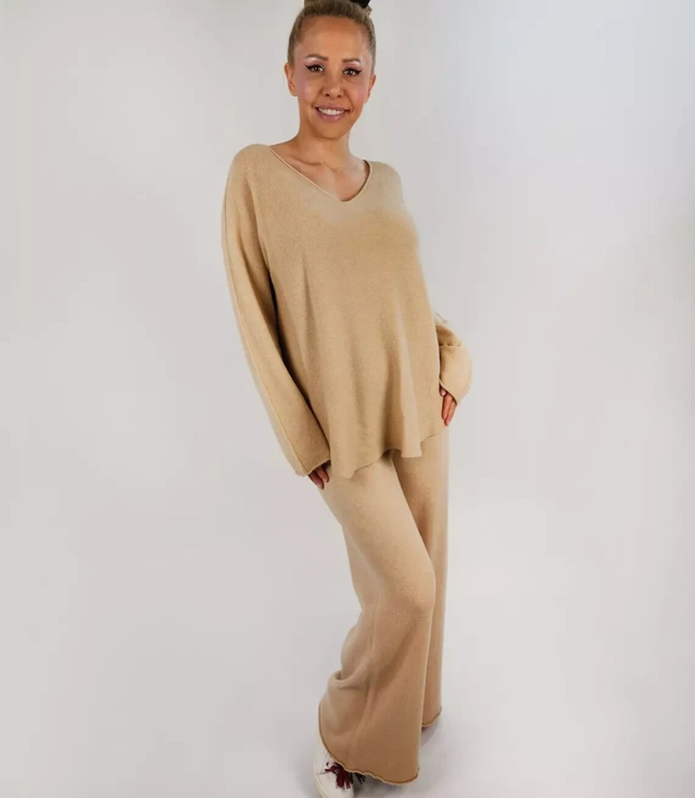 Sweater set tracksuit knit sweatshirt pants