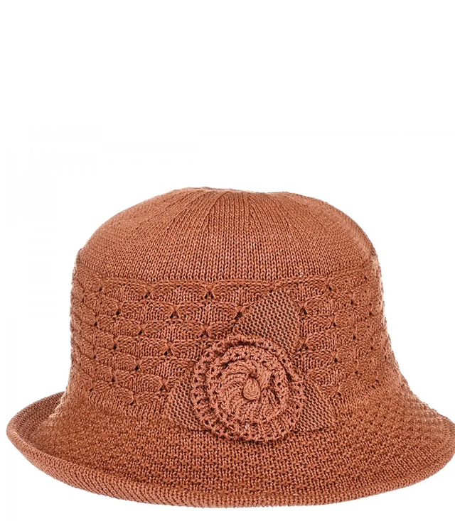 Summer braided hat BUCKET HAT with flower Stylish