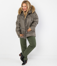 Warm winter jacket with fur hood URBAN EXPLORER