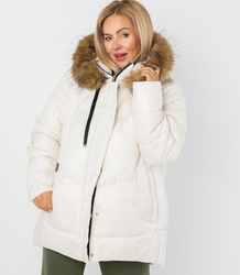 Warm winter jacket with fur hood URBAN EXPLORER
