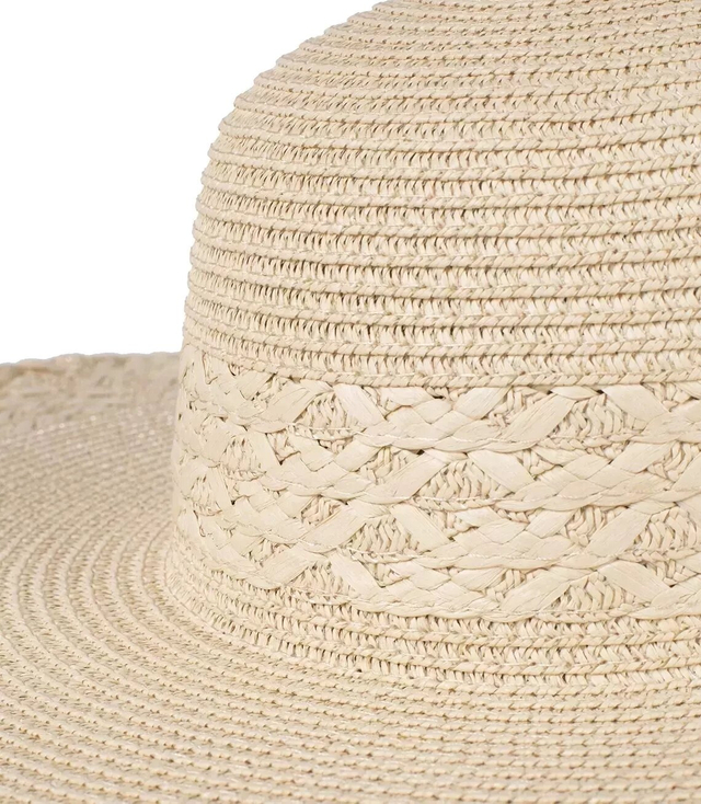 Fashionable large braided wide brim women's hat