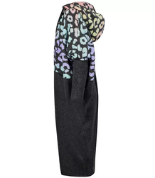 Long cardigan colorful leopard sweater with wool