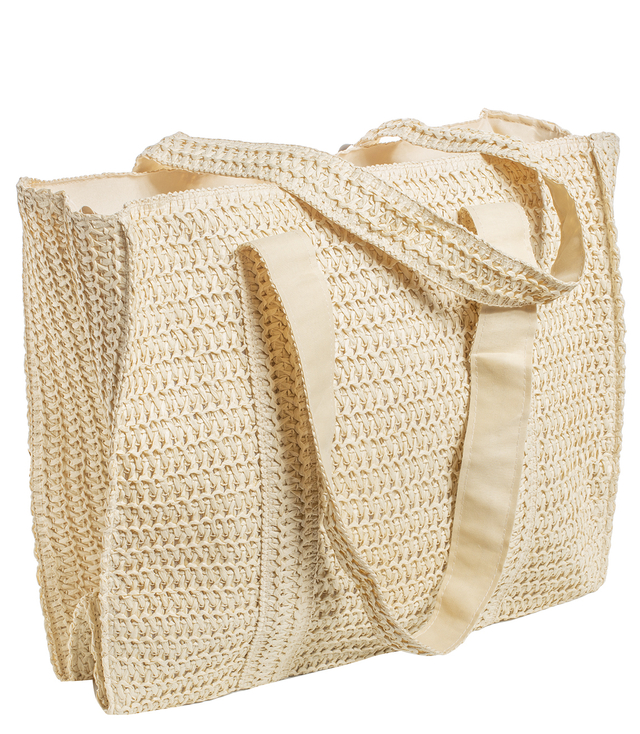 Large summer bag, rectangular, soft woven bag