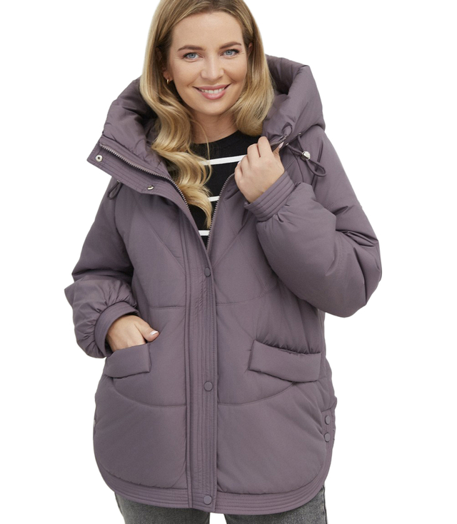 Women's quilted winter jacket with hood KORNELIA