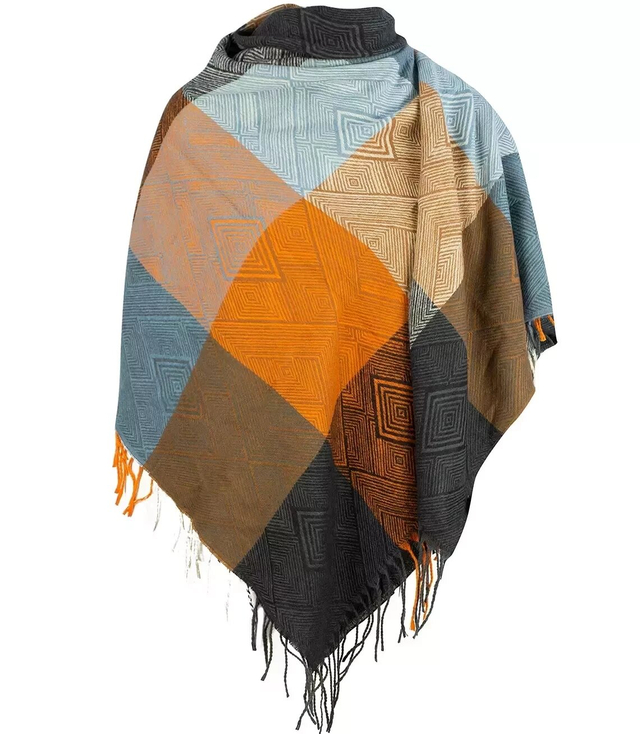 Shawl scarf elegant square checkered shawl