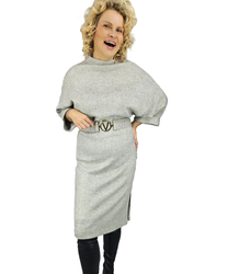 Knitted midi dress with belt and bat sleeves ALENA