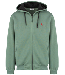 Men's warm unbuttoned hoodie single color with embroidery