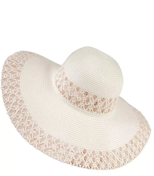 Fashionable large braided openwork hat