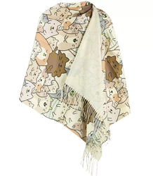 Spring shawl bandana shawl cats viscose cats