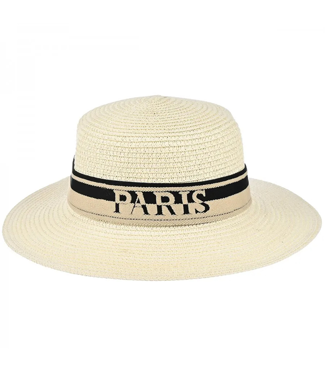 Boater hat with "PARIS" inscription - style and protection for summer