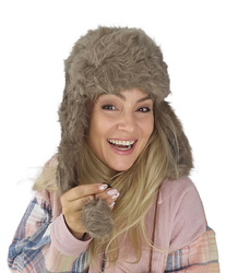 Warm women's earflap hat 