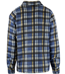 Warm fleece checked men's shirt insulated with faux fur