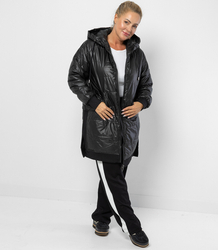 Long jacket with quilting and side slits ROMA