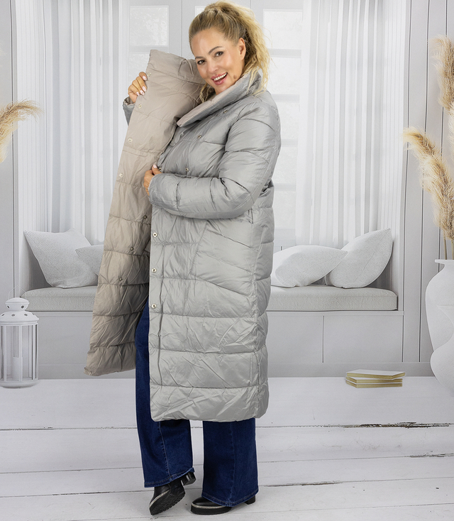 Women's long jacket double-sided quilted coatEMMA