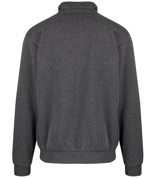 Men's warm unbuttoned sweatshirt with stand-up collar and embroidery