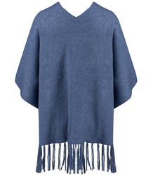 Poncho cape with decorative tassels warm elegant MILENA