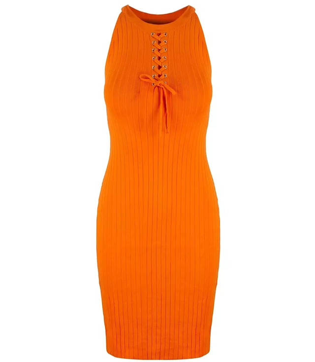 Fitted elastic midi fashionable dress