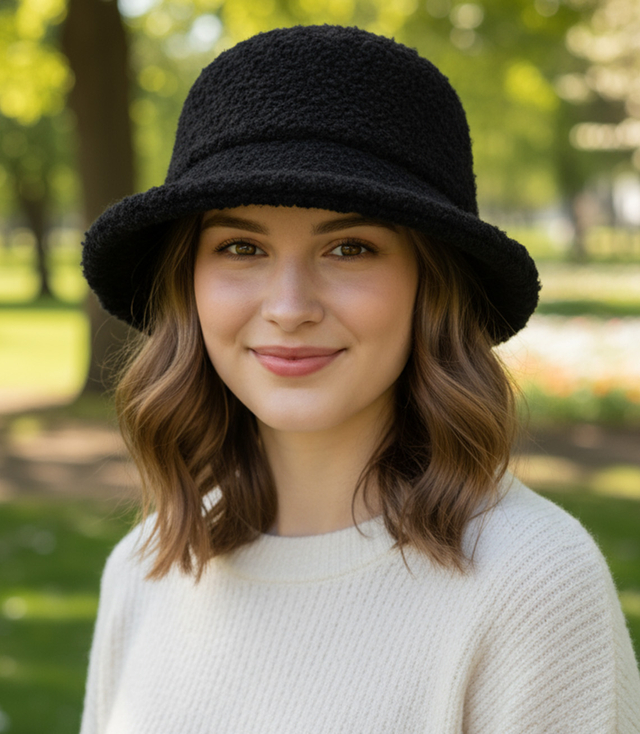 Women's hat made of soft teddy fabric