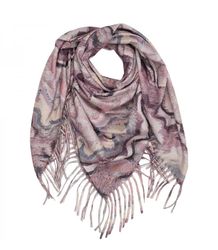 Wavy delicate pattern scarf with tassels