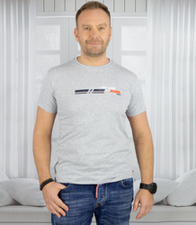 Męski t-shirt koszulka krótki rękaw ze sportowym nadrukiem