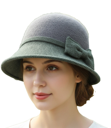 Kapelusz damski cloche z kokardą