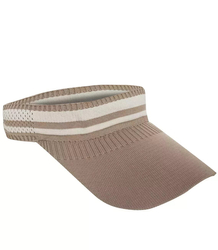 Fabric visor with elastic band in stripes