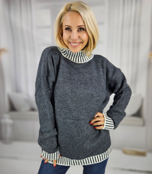 Warm and cozy women's striped sweater autumn winter KEIRA