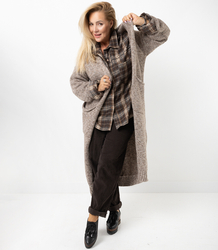 Long warm melange cardigan AURORA
