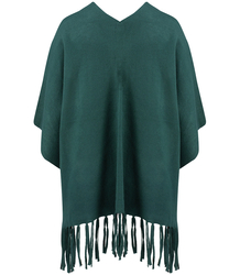 Poncho cape with decorative tassels warm elegant MILENA