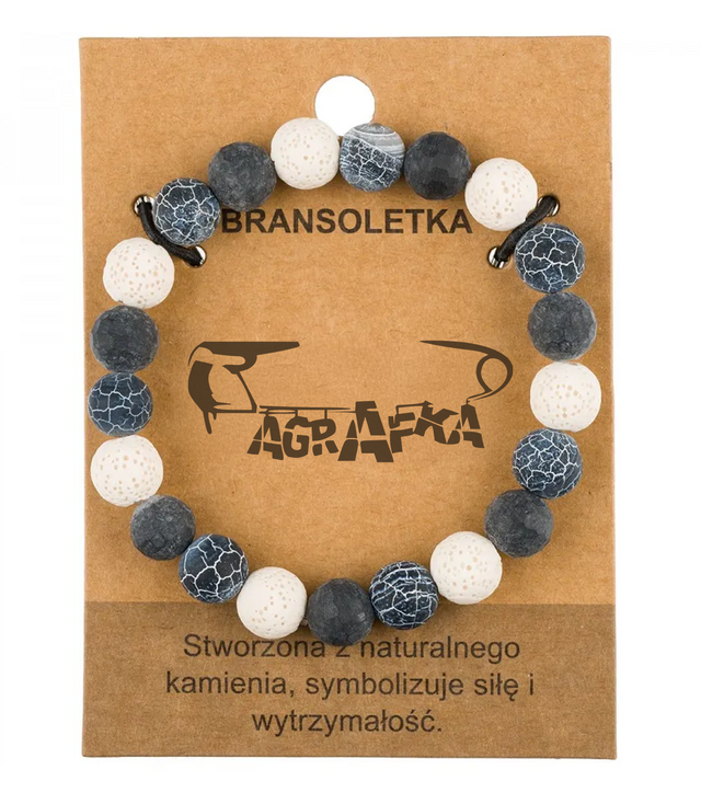 Bransoletka męska z naturalnych kamieni