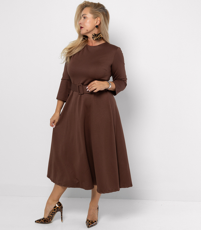 Classic strapless flared midi dress ELISE 2