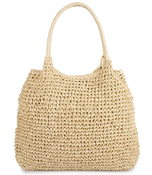 Large braided raffia shoulder bag 