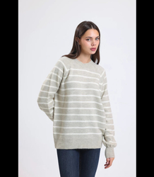 Warm women's fashionable striped sweater ANNA