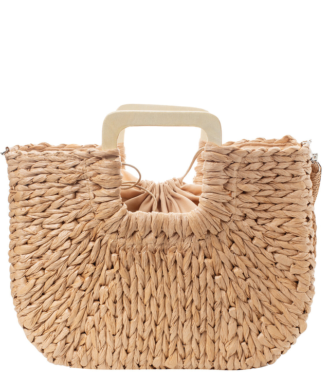 Basket summer bag bag rigid braided square handles