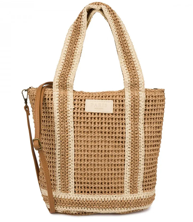 PARIS MILANO braided handbag with strap and handles