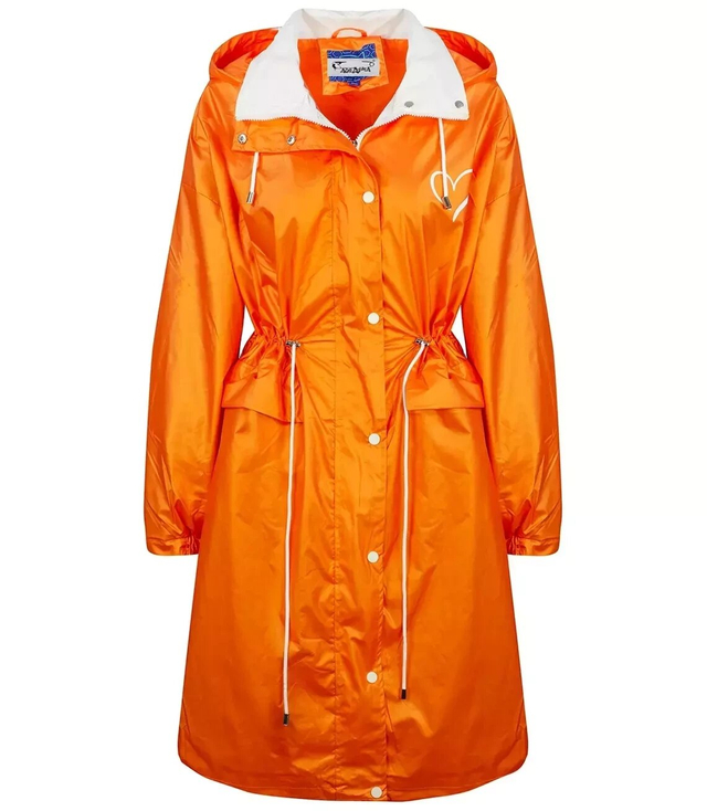 Lightweight longer raincoat parka