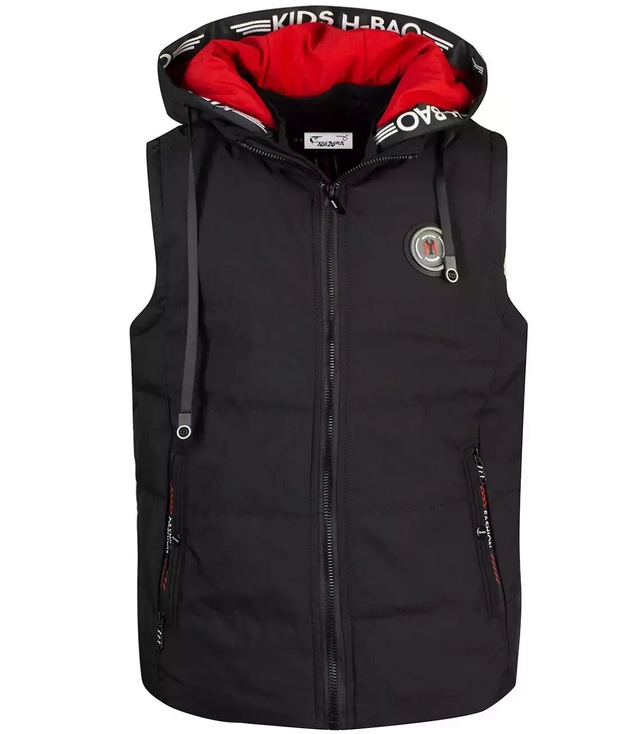 Men's short sleeved vest with a hood