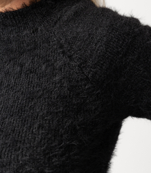 Fluffy short sweater with round neck MILA