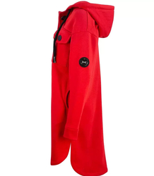Warm long sweatshirt cotton shirt jacket
