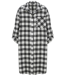 Checkered Flannel Shirt Dress Shirt