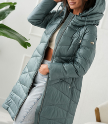 Long elegant quilted women's winter insulated coat SAMANTA