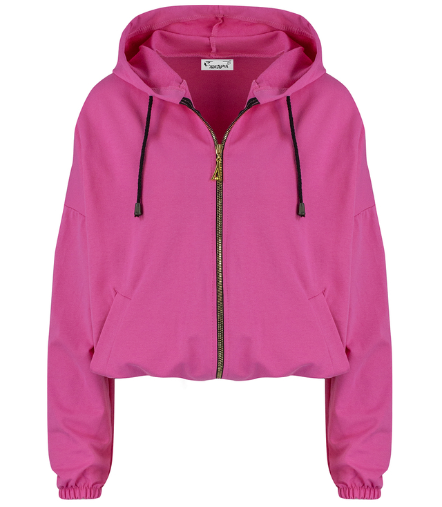 Women's thin, one-color basic sweatshirt with hood JULIA