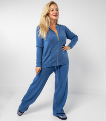 Loose melange knit pants AMELIA