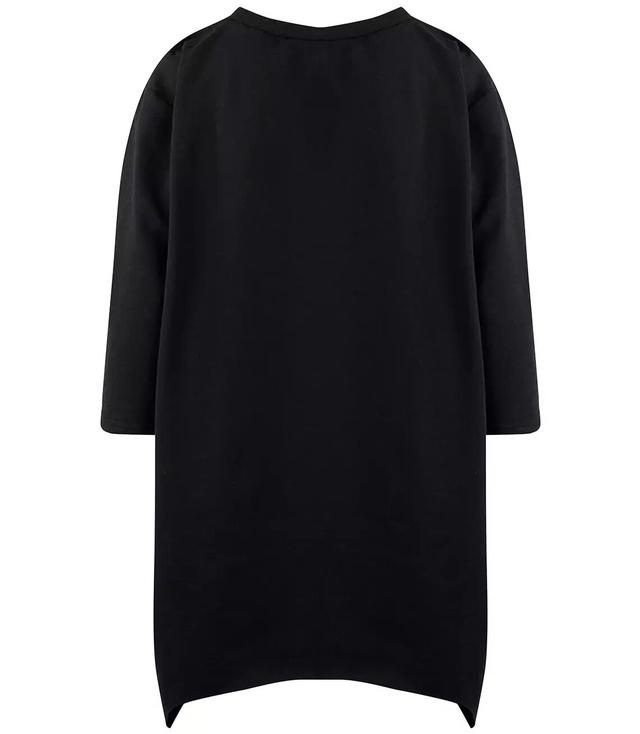 Oversize sweatshirt blouse with asymmetric bottom