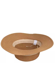 Raffia straw hat with ribbon and letter M trendy