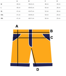 Swim shorts decorated with a summer pattern on the front